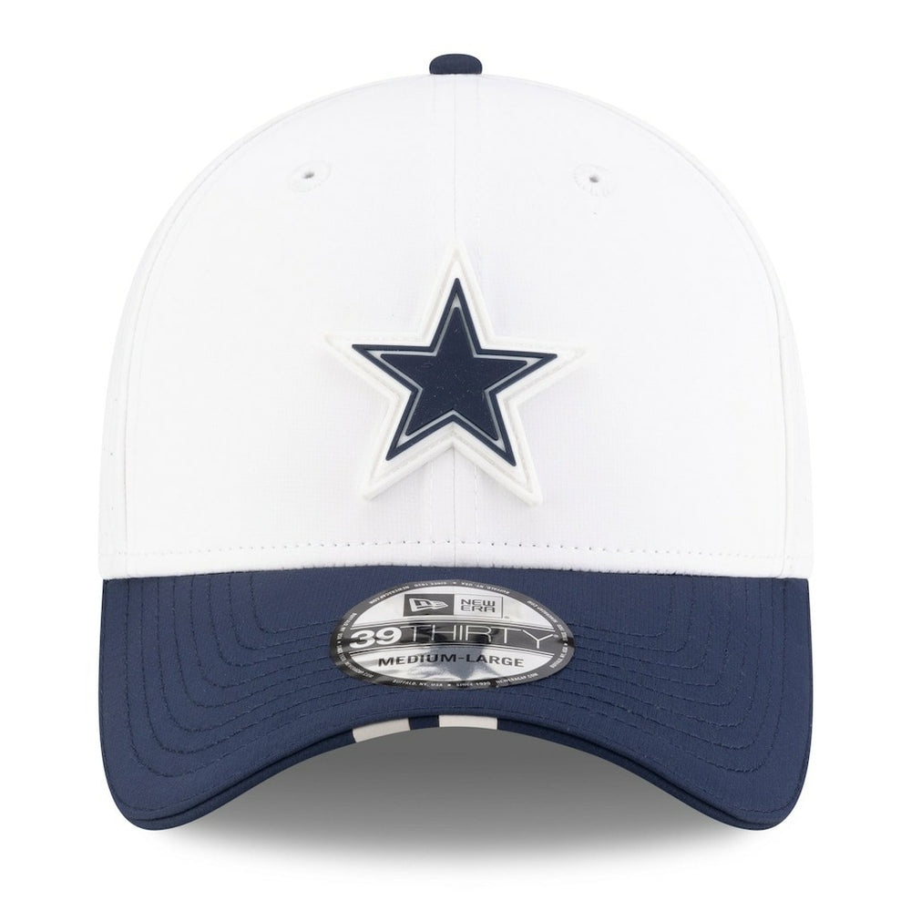 Dallas Cowboys New Era 2025 NFL Training Camp 39THIRTY Flex Hat - White/Navy Hats