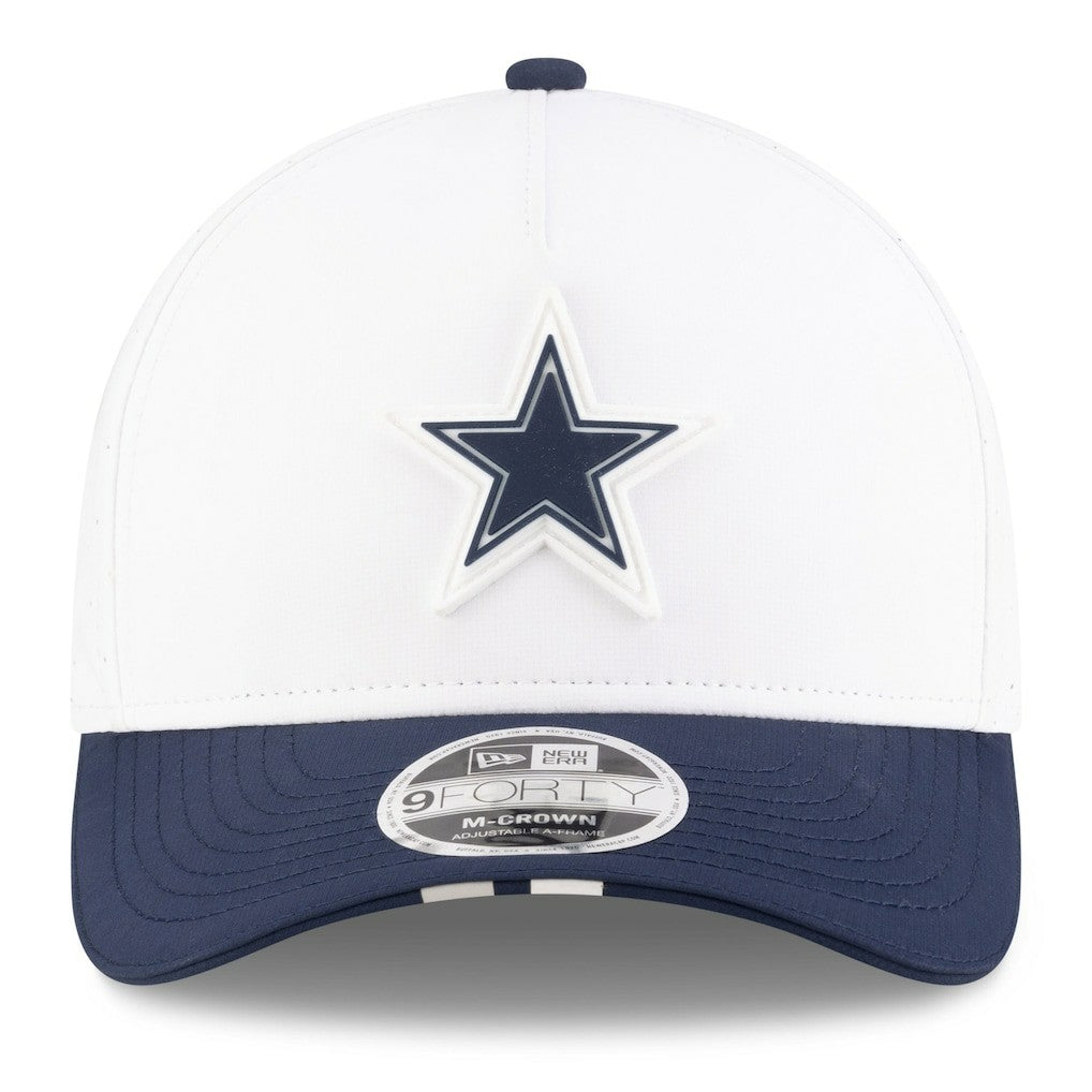 Dallas Cowboys New Era 2025 NFL Training Camp A-Frame 9FORTY Adjustable Hat - White/Navy Hats