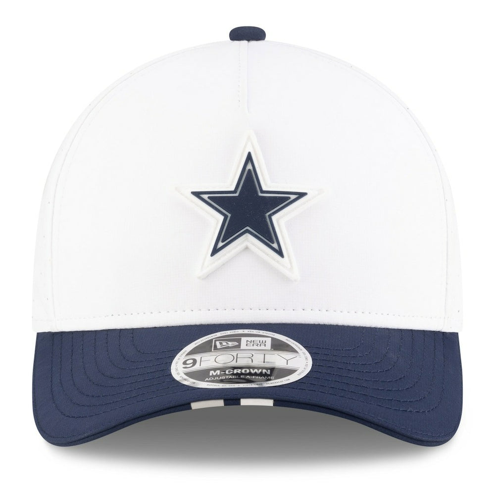 Dallas Cowboys New Era 2025 NFL Training Camp A-Frame 9FORTY Adjustable Hat - White/Navy Hats