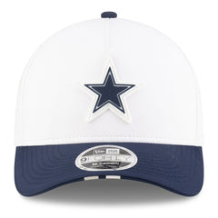 Dallas Cowboys New Era 2025 NFL Training Camp A-Frame 9FORTY Adjustable Hat - White/Navy Hats