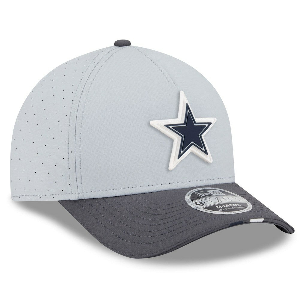 Dallas Cowboys New Era 2025 NFL Training Camp A-Frame 9FORTY Adjustable Hat - Gray/Graphite Hats