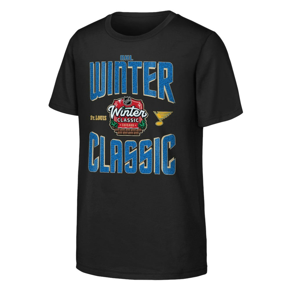 St. Louis Blues Youth 2025 NHL Winter Classic Game Day T-Shirt - Black | US 202525306