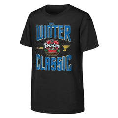 St. Louis Blues Youth 2025 NHL Winter Classic Game Day T-Shirt - Black | US 202525306