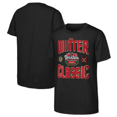 Chicago Blackhawks Youth 2025 NHL Winter Classic Game Day T-Shirt - Black | US 202525307