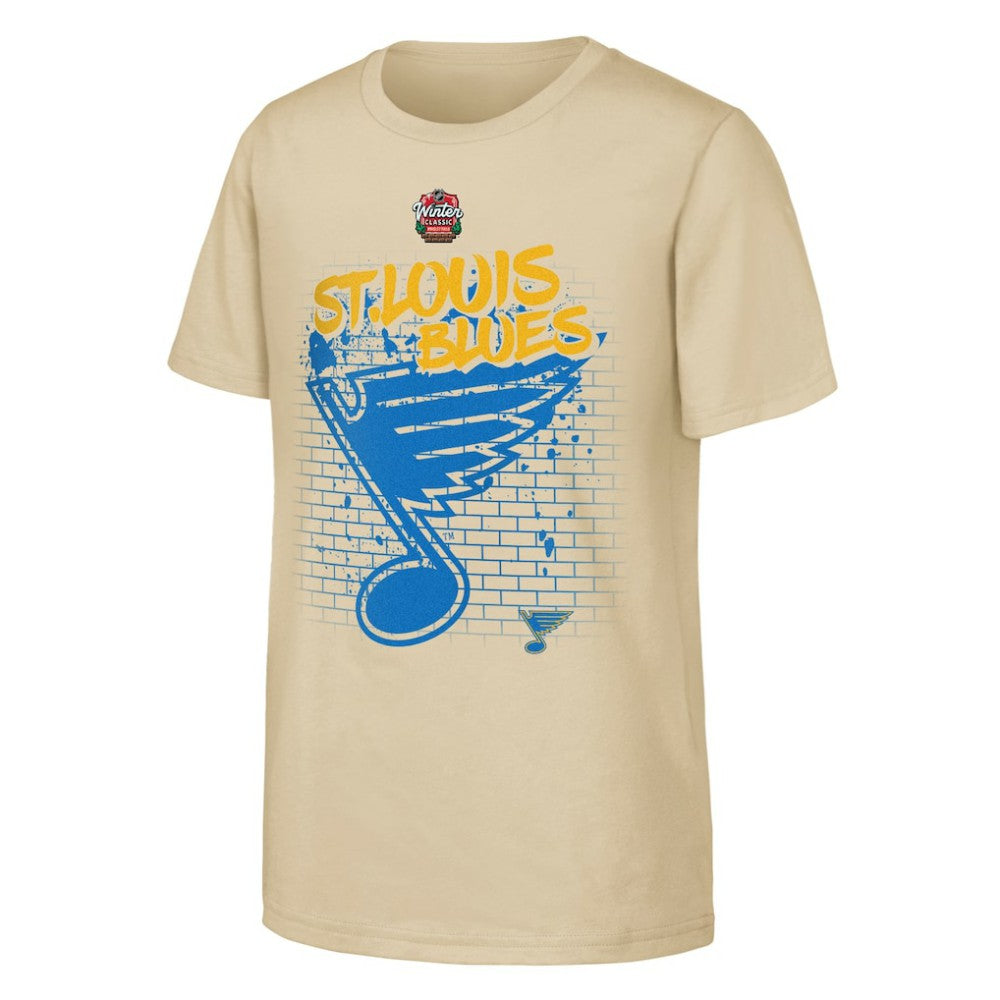 St. Louis Blues Youth 2025 NHL Winter Classic Street Art T-Shirt - Tan | US 202525308
