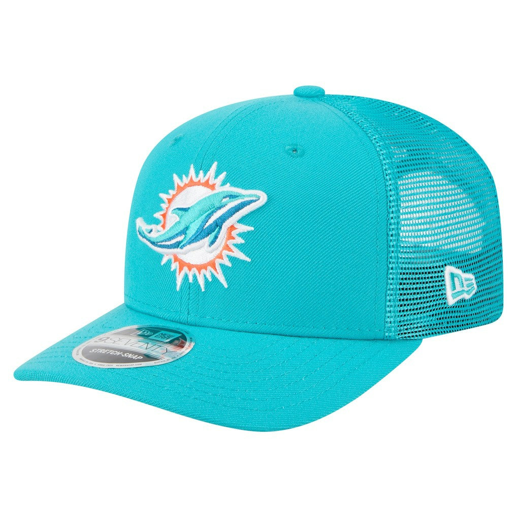 Miami Dolphins New Era Team Collection 9SEVENTY Stretch-Snap Adjustable Hat - Aqua Hats