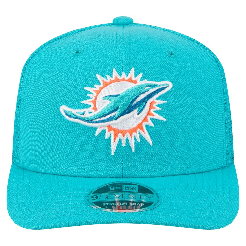 Miami Dolphins New Era Team Collection 9SEVENTY Stretch-Snap Adjustable Hat - Aqua Hats