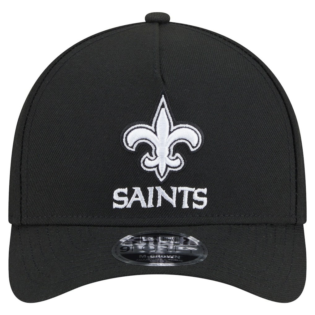 New Orleans Saints New Era Team Collection 9FORTY M-Crown A-Frame Adjustable Hat - Black Hats