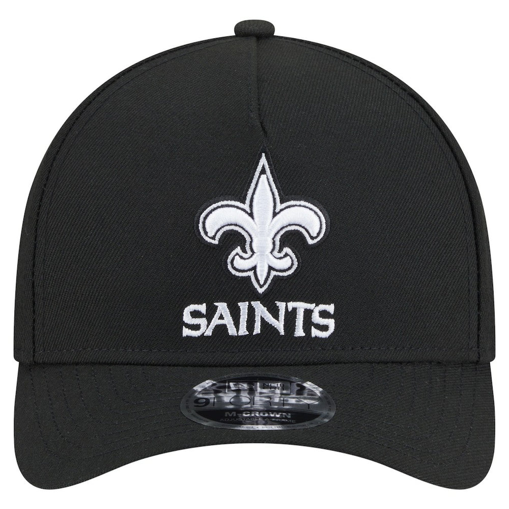 New Orleans Saints New Era Team Collection 9FORTY M-Crown A-Frame Adjustable Hat - Black Hats
