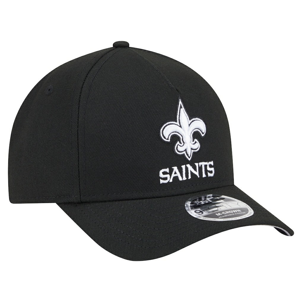 New Orleans Saints New Era Team Collection 9FORTY M-Crown A-Frame Adjustable Hat - Black Hats
