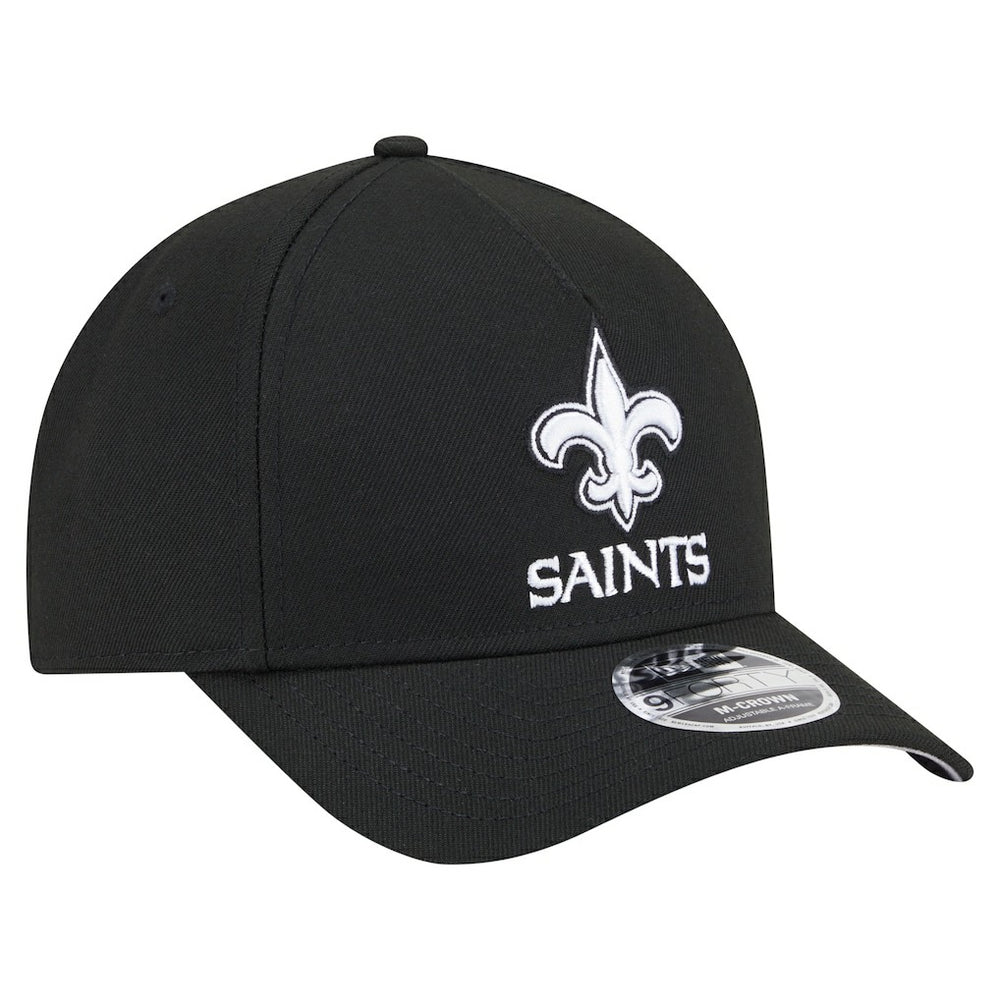 New Orleans Saints New Era Team Collection 9FORTY M-Crown A-Frame Adjustable Hat - Black Hats