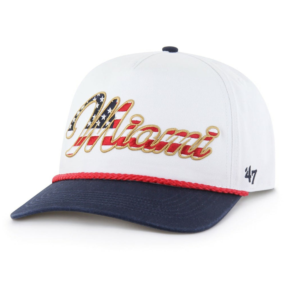 Miami Dolphins '47 Patriotic Overhand Hitch Adjustable Hat - White Hats