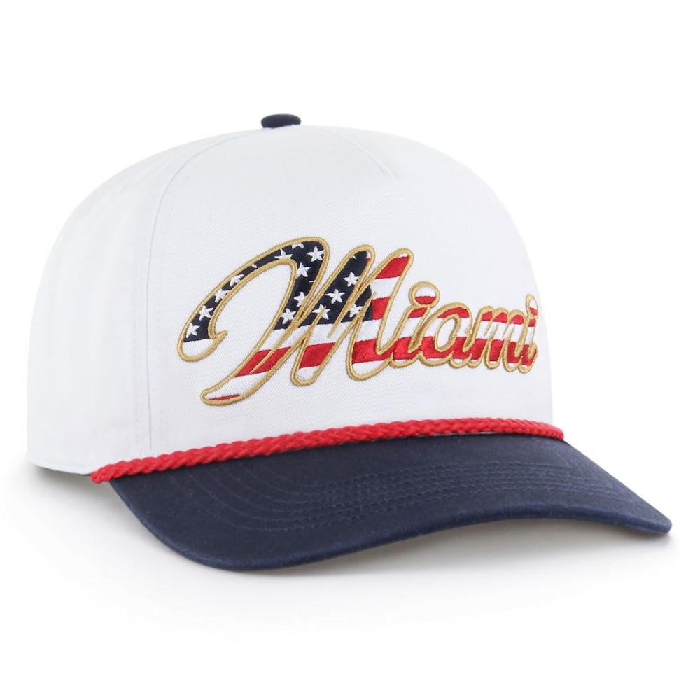 Miami Dolphins '47 Patriotic Overhand Hitch Adjustable Hat - White Hats