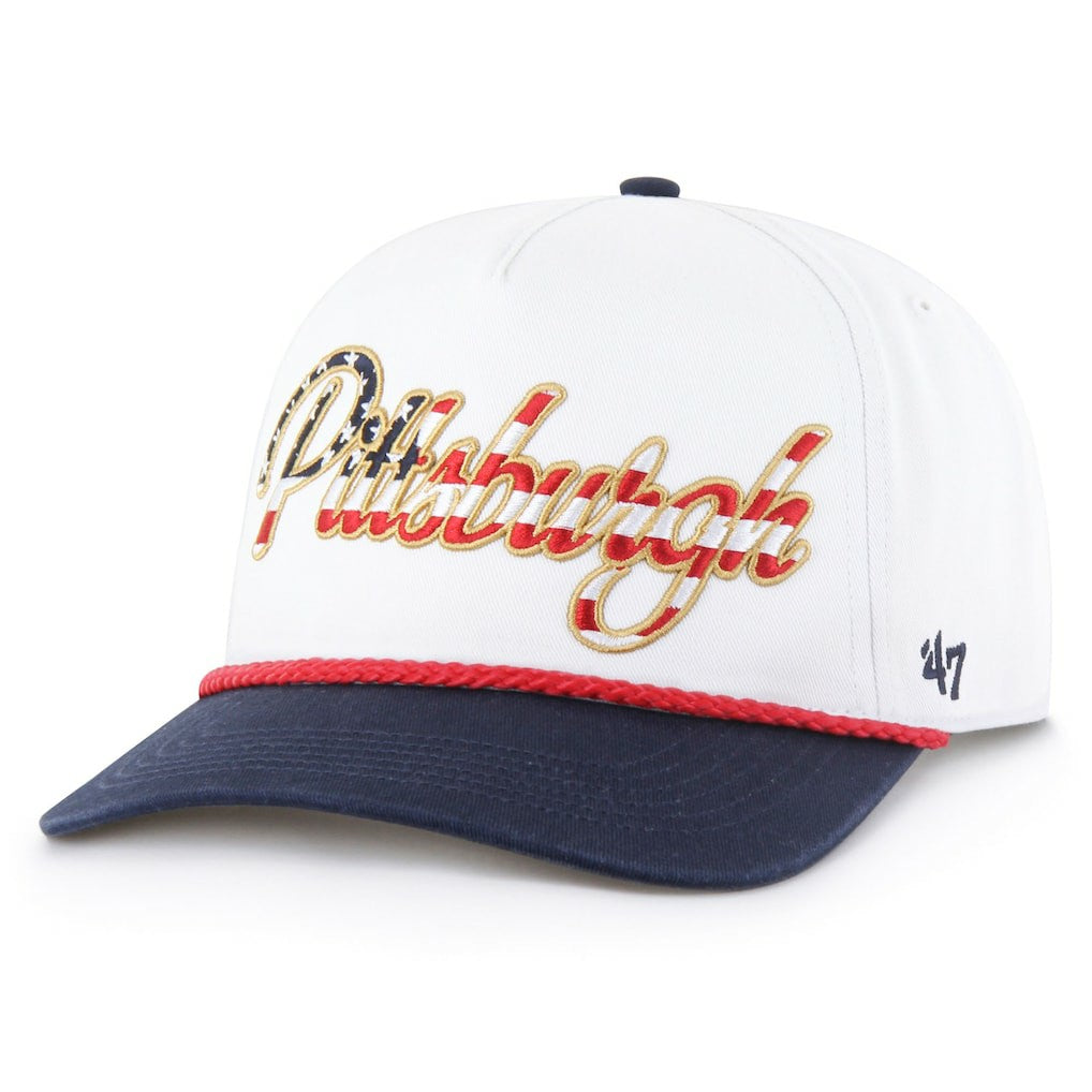 Pittsburgh Steelers '47 Patriotic Overhand Hitch Adjustable Hat - White Hats