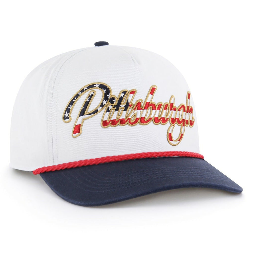 Pittsburgh Steelers '47 Patriotic Overhand Hitch Adjustable Hat - White Hats