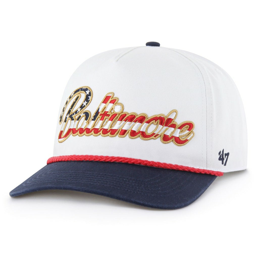 Baltimore Ravens '47 Patriotic Overhand Hitch Adjustable Hat - White Hats