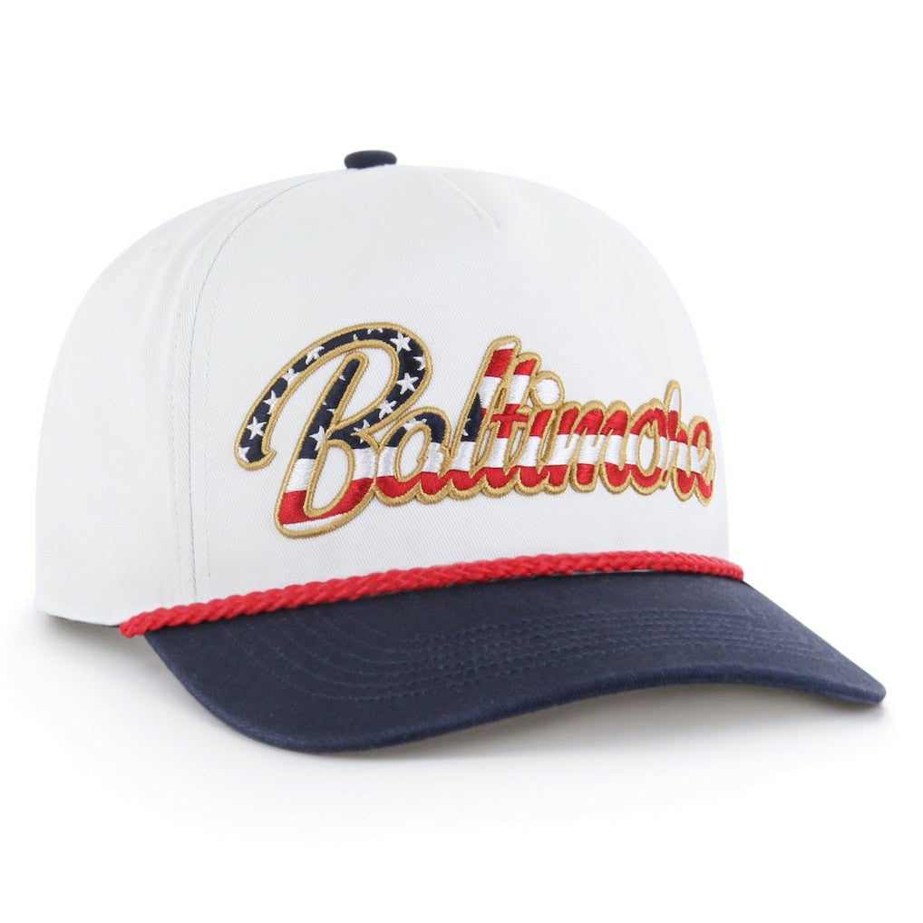 Baltimore Ravens '47 Patriotic Overhand Hitch Adjustable Hat - White Hats