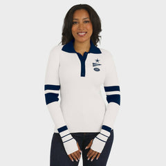 Dallas Cowboys WEAR by Erin Andrews Women's Ribbed Henley Polo Sweater - White