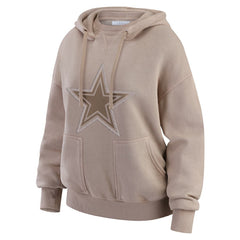 Dallas Cowboys WEAR by Erin Andrews Women's Washed Pullover Crewdie - Tan Pullover