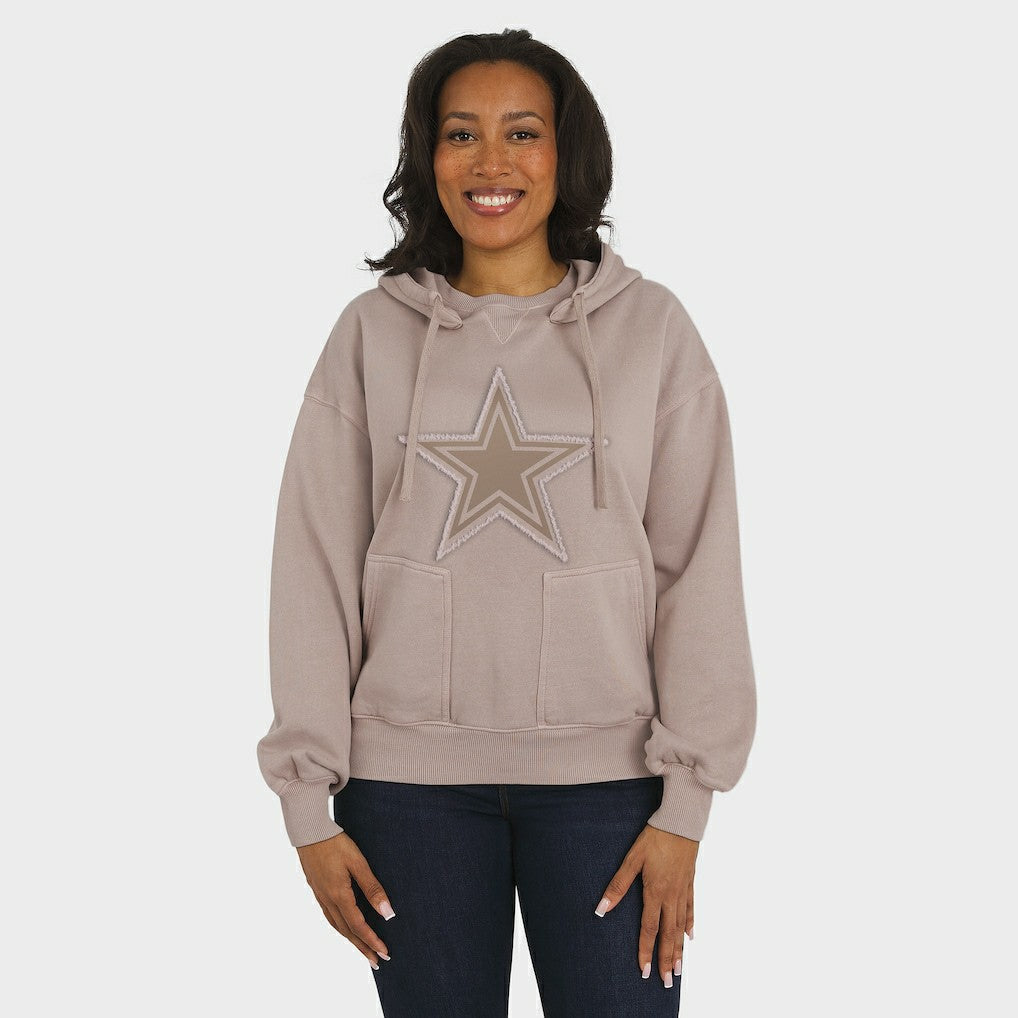 Dallas Cowboys WEAR by Erin Andrews Women's Washed Pullover Crewdie - Tan Pullover