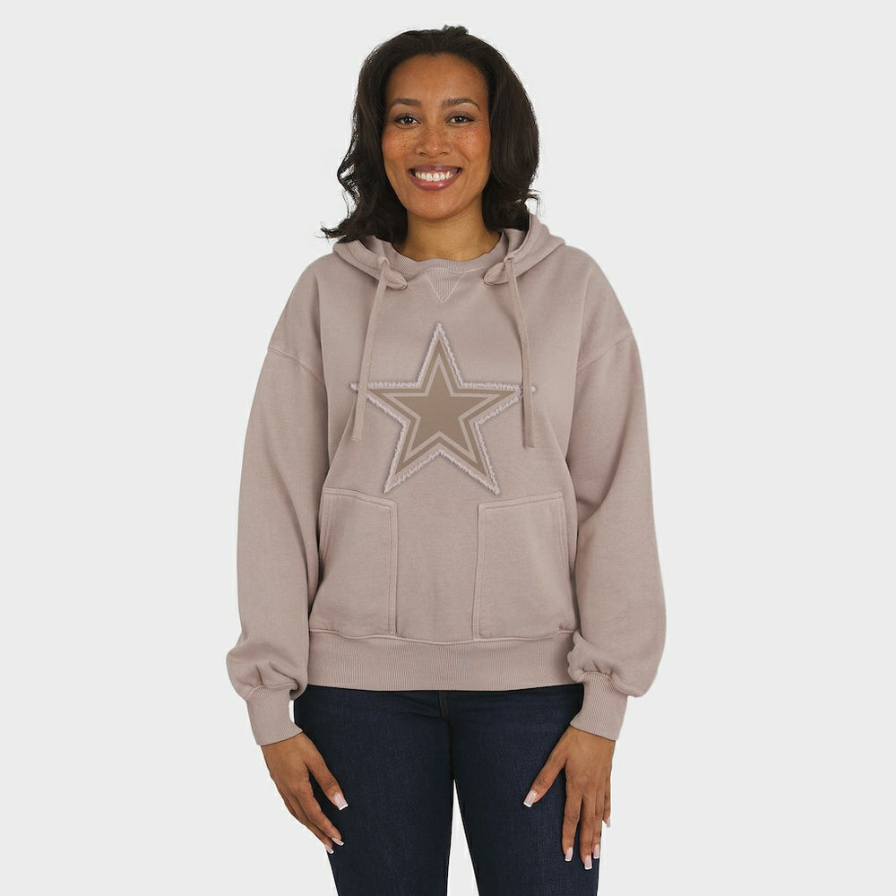 Dallas Cowboys WEAR by Erin Andrews Women's Washed Pullover Crewdie - Tan Pullover