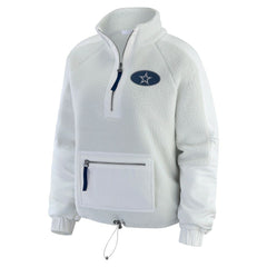 Dallas Cowboys WEAR by Erin Andrews Women's Polar Fleece Half-Zip Jacket - White Jackets
