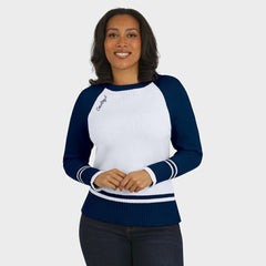 Dallas Cowboys WEAR by Erin Andrews Women's Colorblock Raglan Sweater - White/Navy