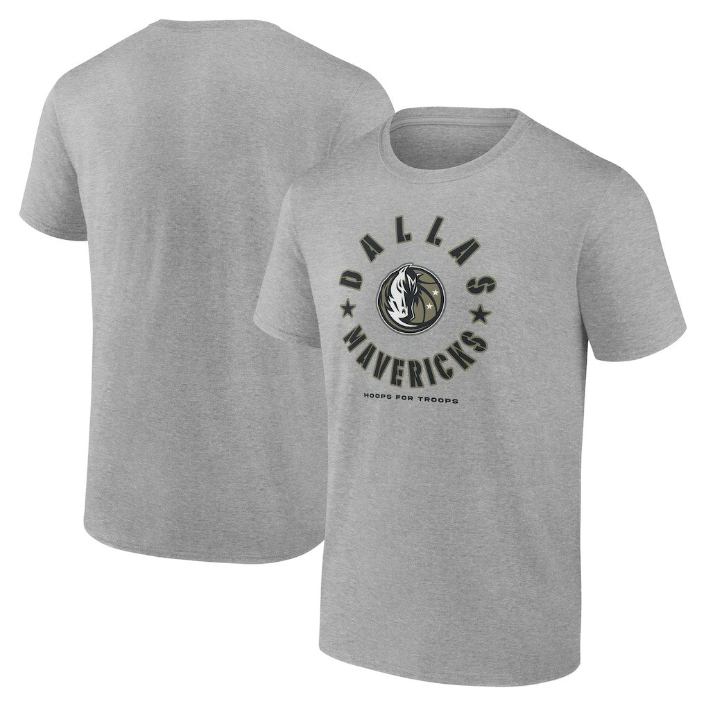 Dallas Mavericks Hoops for Troops T-Shirt Heather Gray