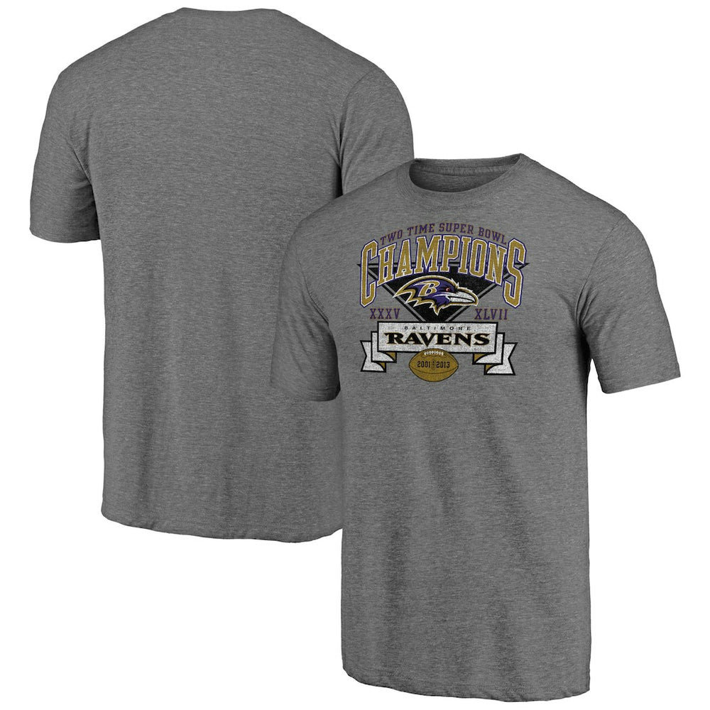 Baltimore Ravens Hot Route Tri-Blend T-Shirt - Heather Gray T-shirts