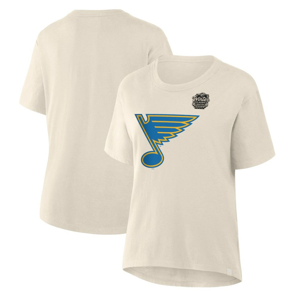 St. Louis Blues Fanatics Women's 2025 Winter Classic Primary Logo T-Shirt - Cream | US 202530594