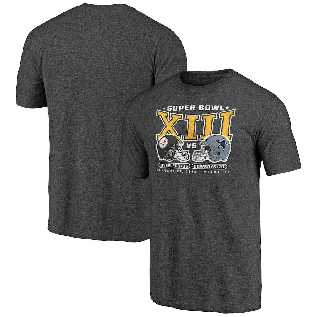 Pittsburgh Steelers Vintage Tri-Blend T-Shirt - Charcoal T-shirts