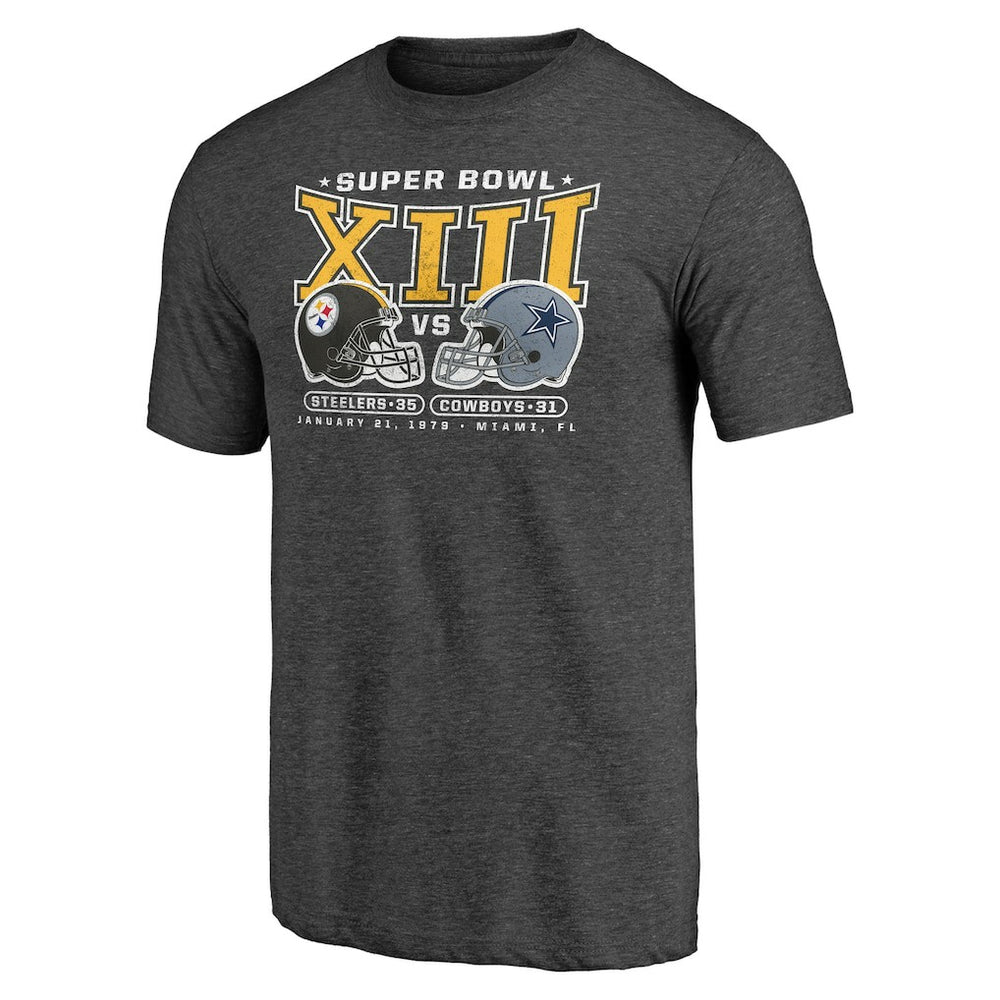 Pittsburgh Steelers Vintage Tri-Blend T-Shirt - Charcoal T-shirts
