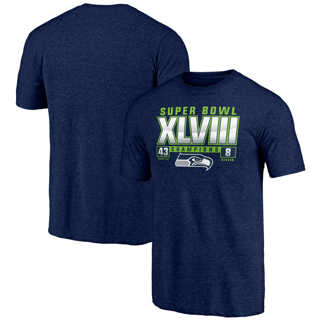 Seattle Seahawks Vintage Tri-Blend T-Shirt - College Navy T-shirts