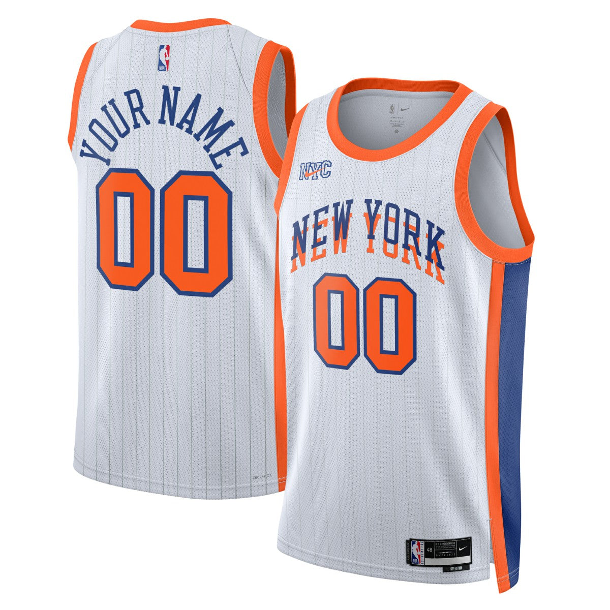 New York Knicks Unisex 2024/25 Custom Swingman Jersey City Edition White - Nike
