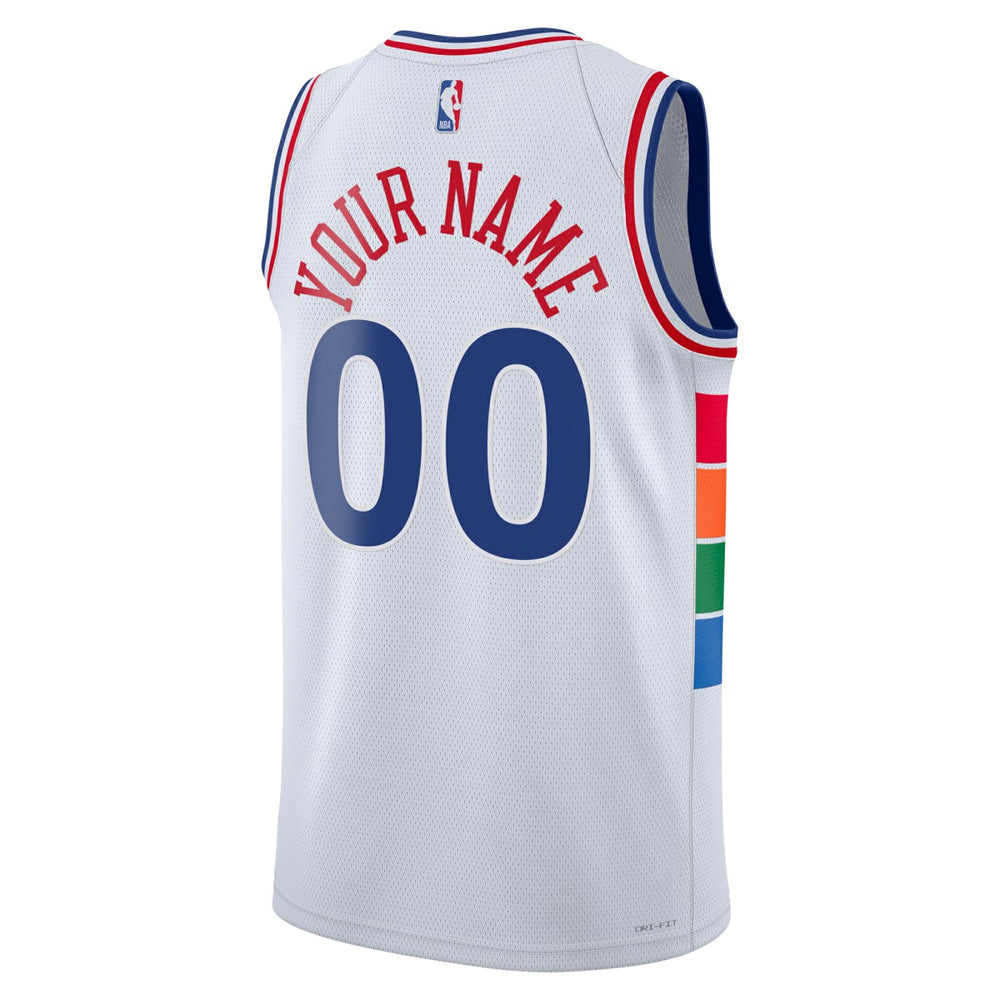 Philadelphia 76ers Unisex 2024/25 Custom Swingman Jersey City Edition White - Nike