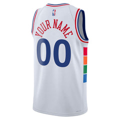 Philadelphia 76ers Unisex 2024/25 Custom Swingman Jersey City Edition White - Nike