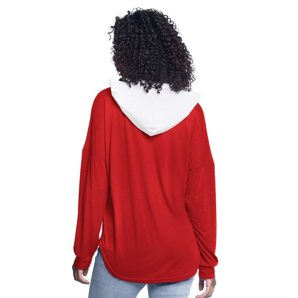 Chicago Bulls G-III 4Her by Carl Banks Women's Bench Player Oversized Long Sleeve Hooded Top Red outlet