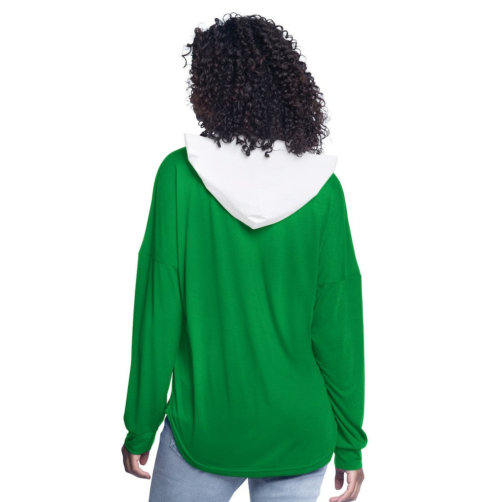 Boston Celtics G-III 4Her by Carl Banks Women's Bench Player Oversized Long Sleeve Hooded Top Kelly Green outlet
