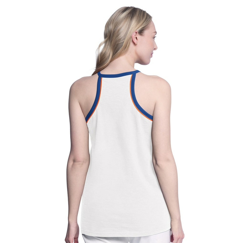 New York Knicks G-III 4Her by Carl Banks Women's Curveball Racerback Scoop Neck Slub Tank Top White