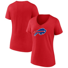 Buffalo Bills Women's Primary Logo V-Neck T-Shirt - Red T-shirts