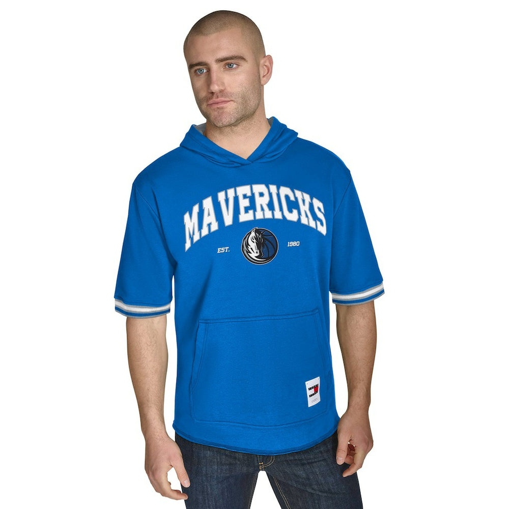 Dallas Mavericks Tommy Jeans Paul French Terry Short Sleeve Pullover Hoodie Blue