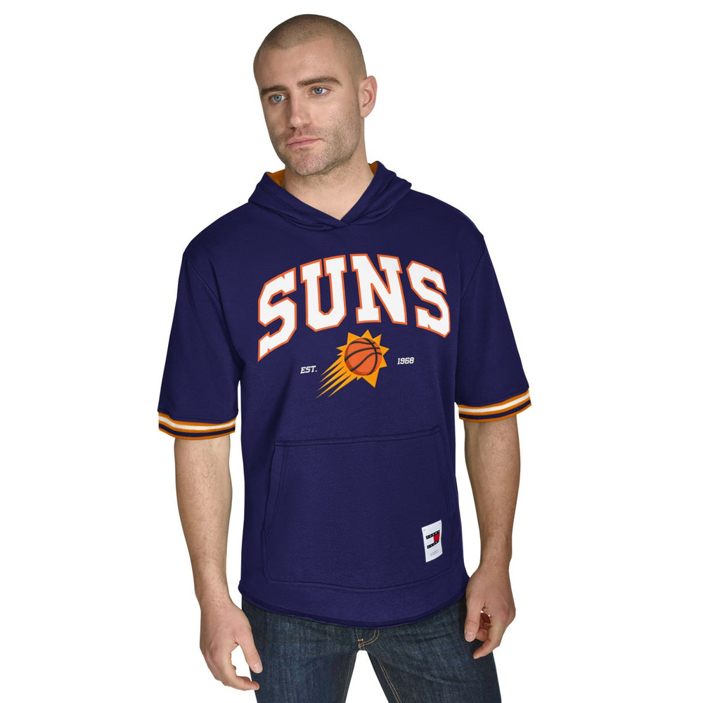 Phoenix Suns Tommy Jeans Paul French Terry Short Sleeve Pullover Hoodie Purple