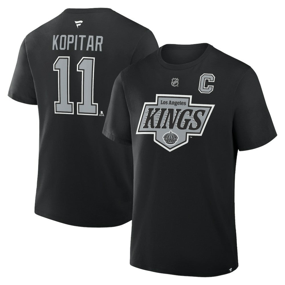Anze Kopitar Los Angeles Kings Fanatics Authentic Stack Name & Number T-Shirt - Black | US 202532967