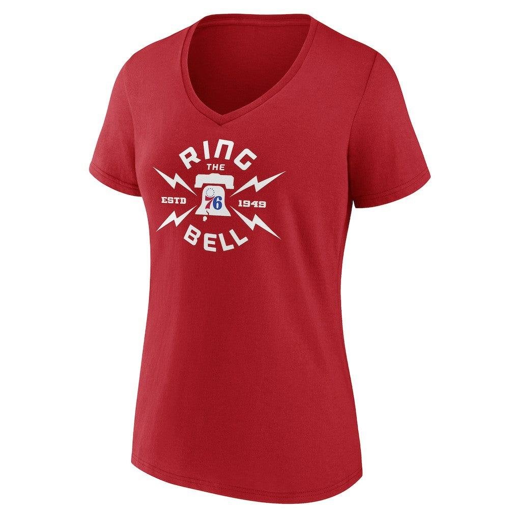 Philadelphia 76ers Women's Huddle V-Neck T-Shirt Red
