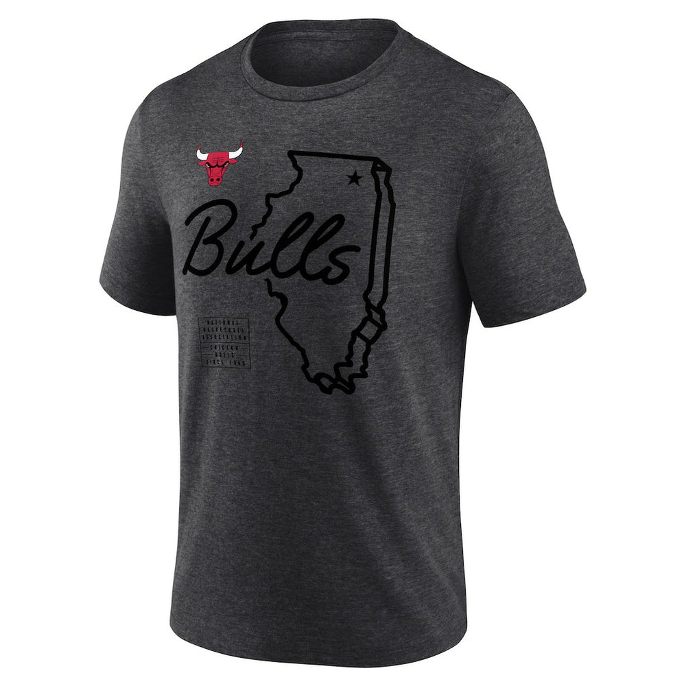 Chicago Bulls Announcer Tri-Blend T-Shirt Charcoal