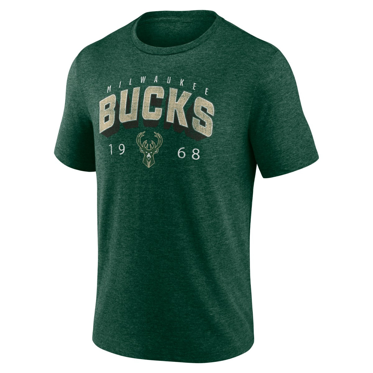 Milwaukee Bucks Backboard Tri-Blend T-Shirt Hunter Green