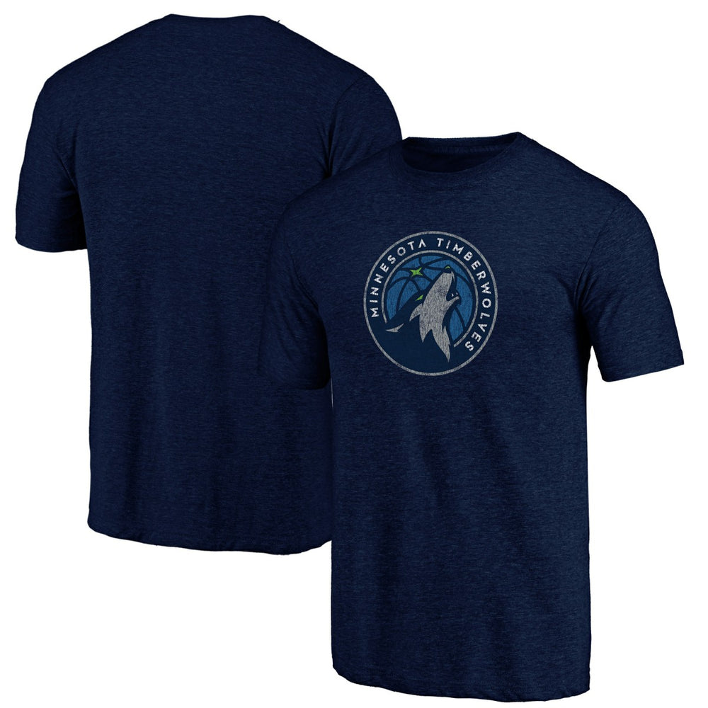 Minnesota Timberwolves Distressed Tri-Blend T-Shirt Navy