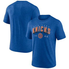 New York Knicks Backboard Tri-Blend T-Shirt Blue