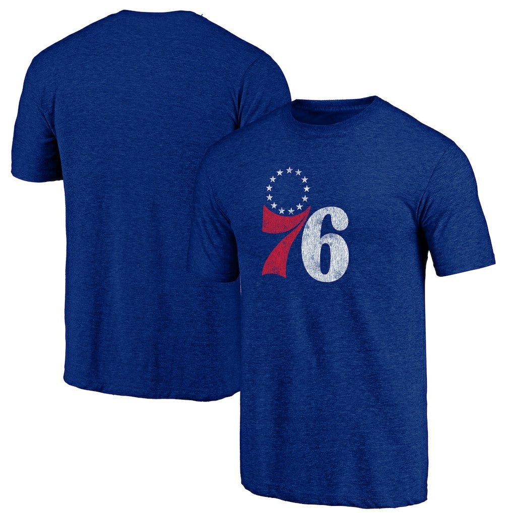 Philadelphia 76ers Distressed Tri-Blend T-Shirt Royal