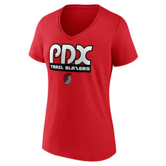 Portland Trail Blazers Women's Team Pride V-Neck T-Shirt Red outlet